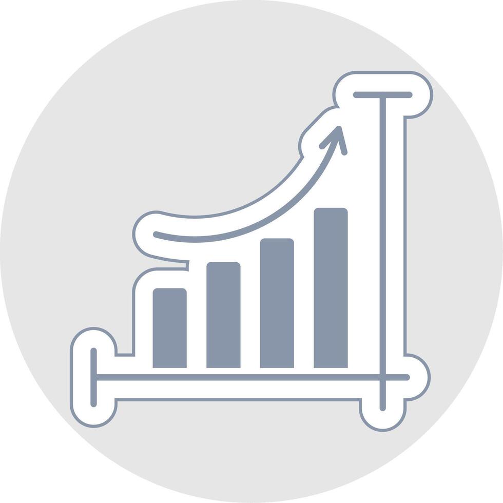 Bar Chart Glyph Multicolor Sticker Icon vector