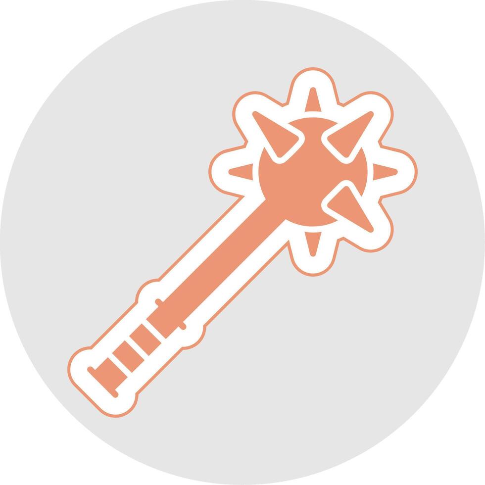 Mace Glyph Multicolor Sticker Icon vector