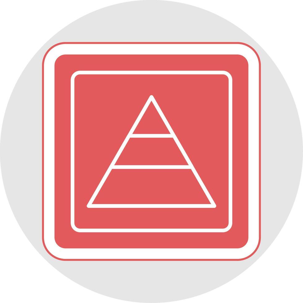 Pyramid Glyph Multicolor Sticker Icon vector