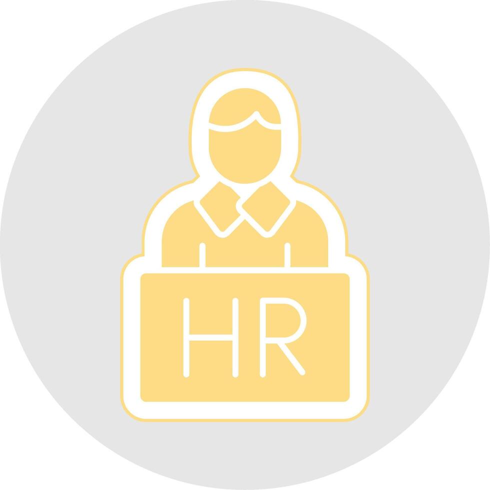 Human Resources Glyph Multicolor Sticker Icon vector