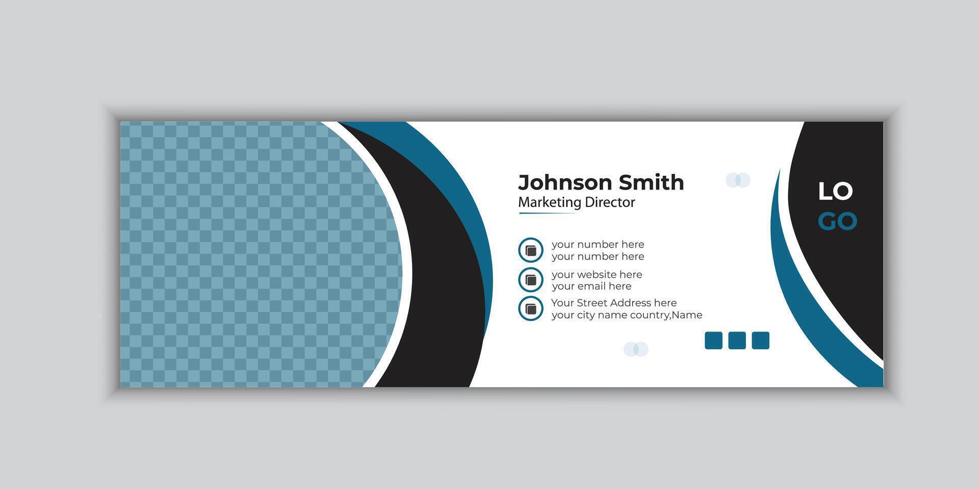 minimal business  email signature template.unique vector design template. email footer and personal social media cover template. pro vector.