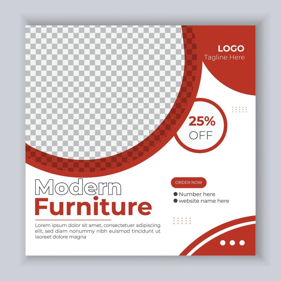 modern minimal  Furniture sale social media post. pro vector. vector