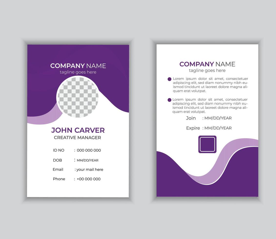 Professional Identity card design Template design with photo. vector
