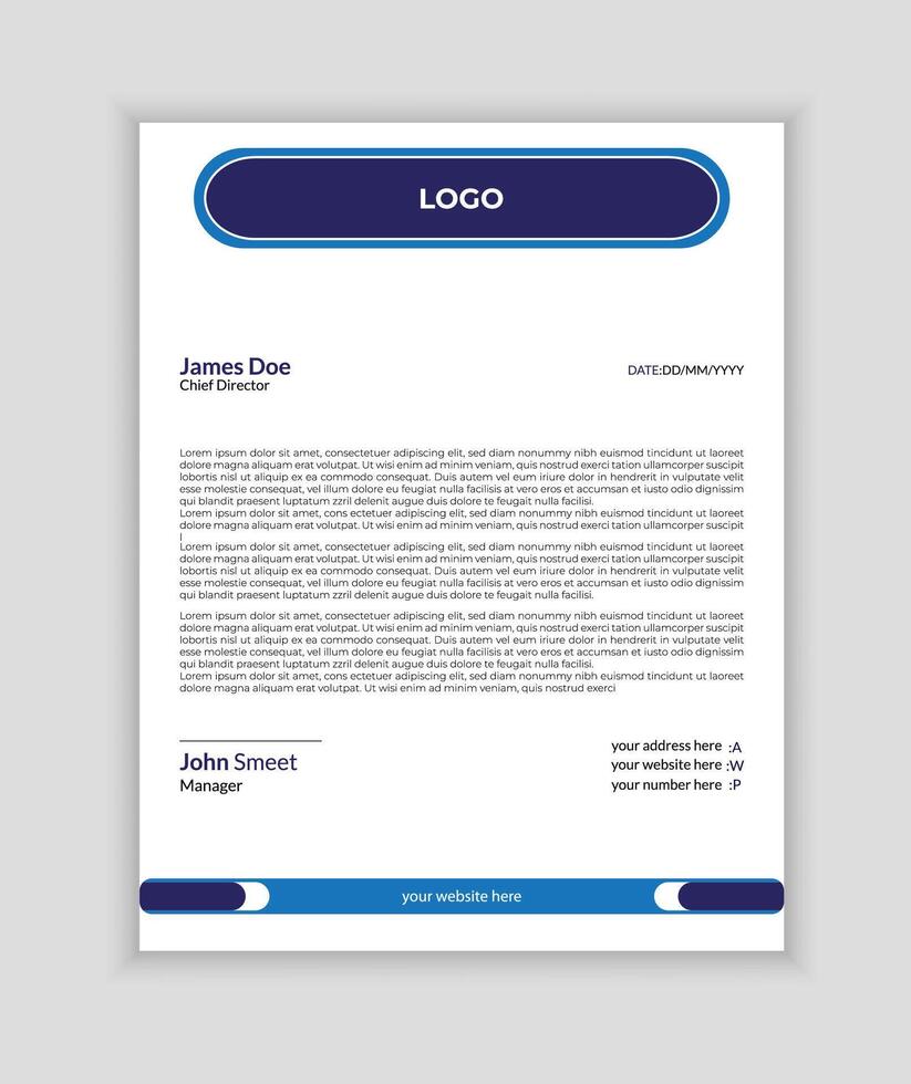 modern business and corporate professional letterhead in a4. vector