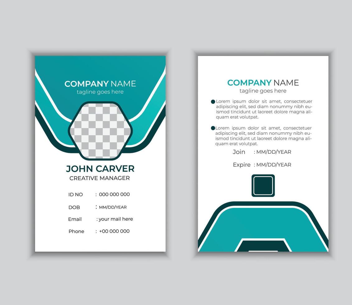 Modern and clean business id card design template. professional id card design. pro vector. vector