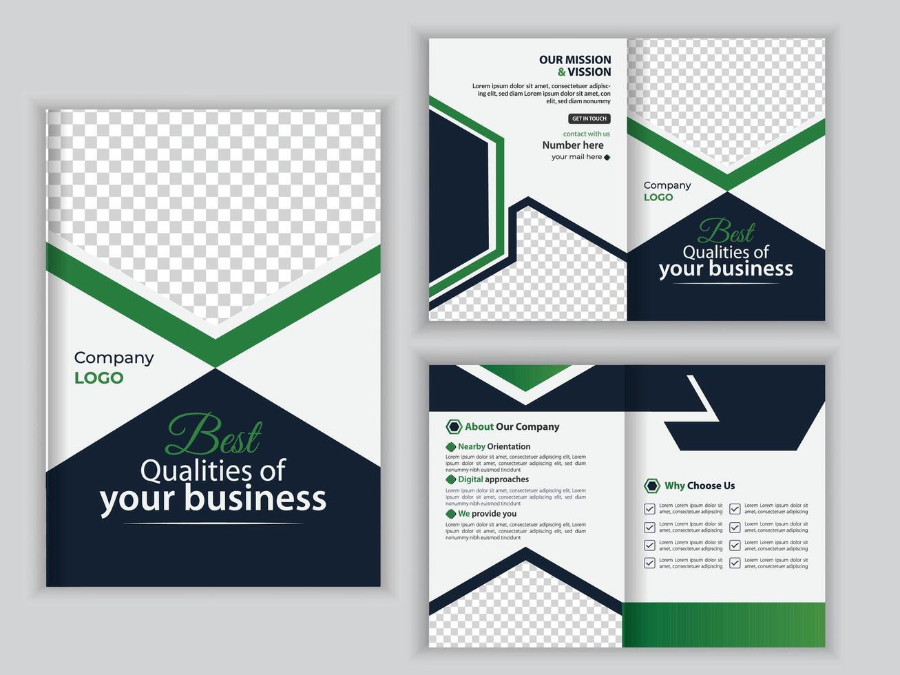 resumen creativo a4 de múltiples fines bifold folleto diseño, corporativo negocio cubrir. Pro vector. vector