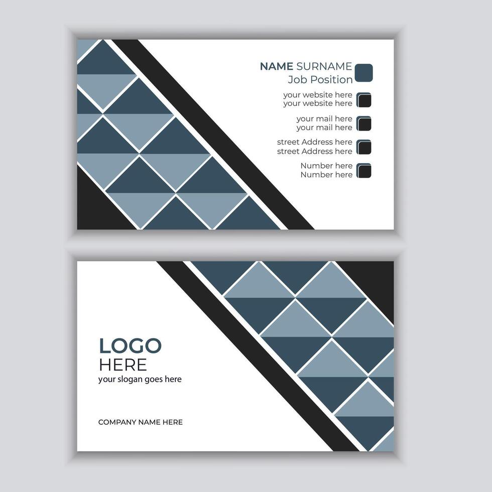 Professional business card set template.Creative style layout clean visiting card. Pro Vector. vector
