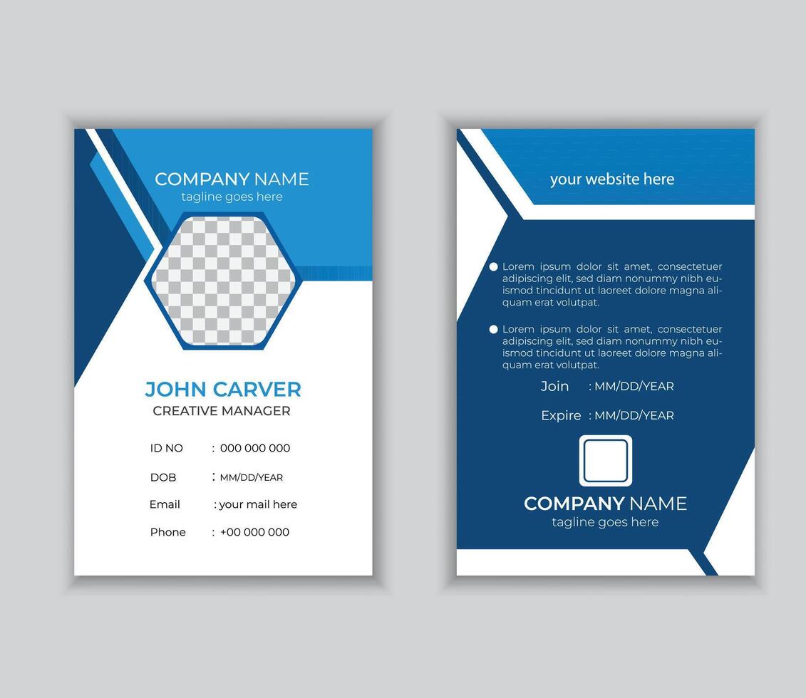 Abstract clean business id card template. professional id card design template  pro vector. vector