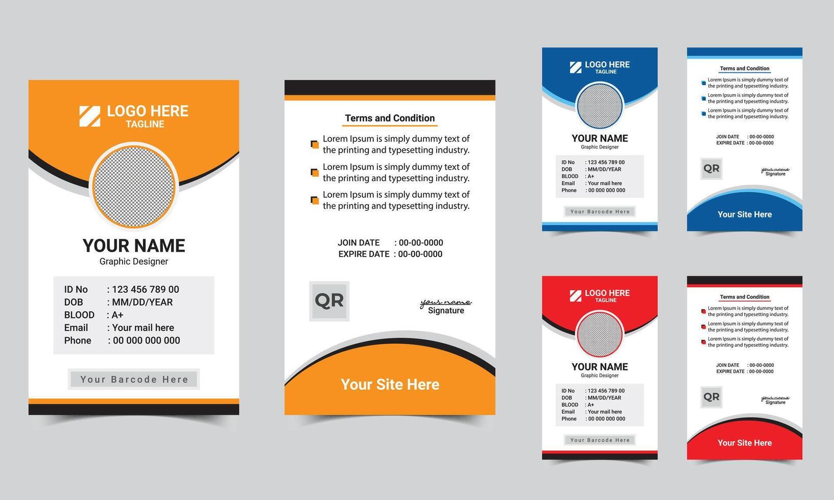 Corporate Id card design template company employee id card design template with front and back vector