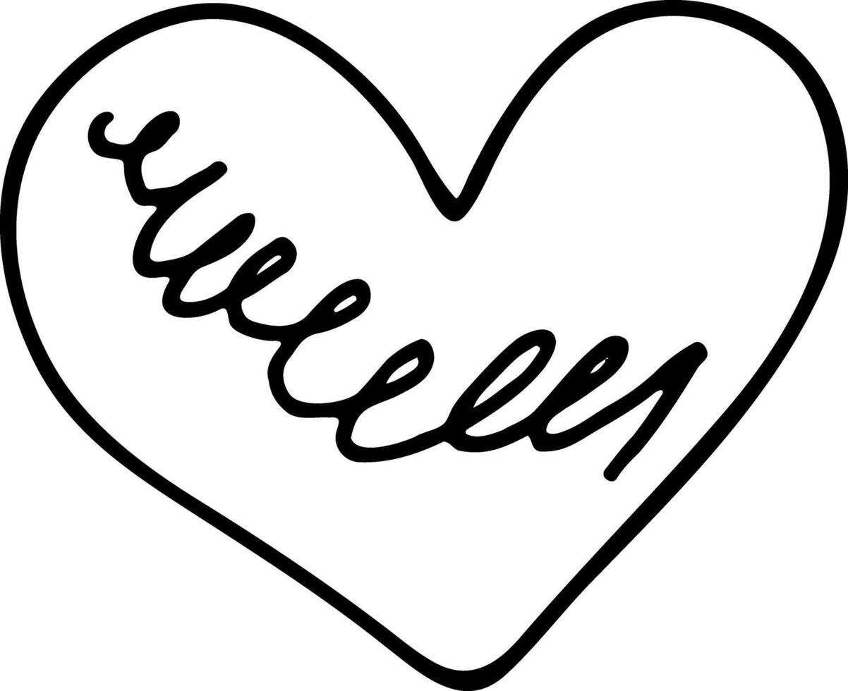 primitive doodle heart vector