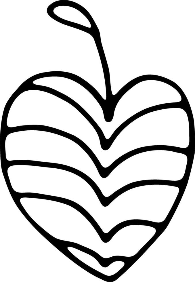 primitive doodle heart vector