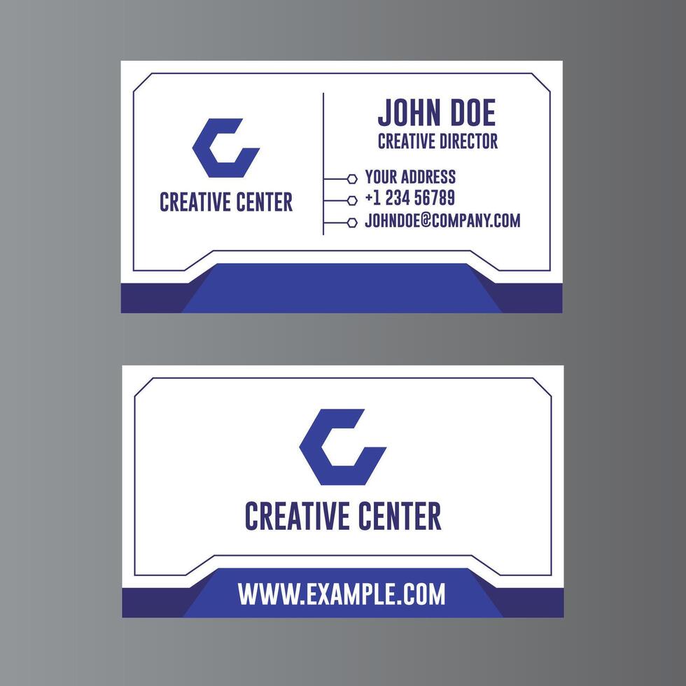 creative center business card template design vector