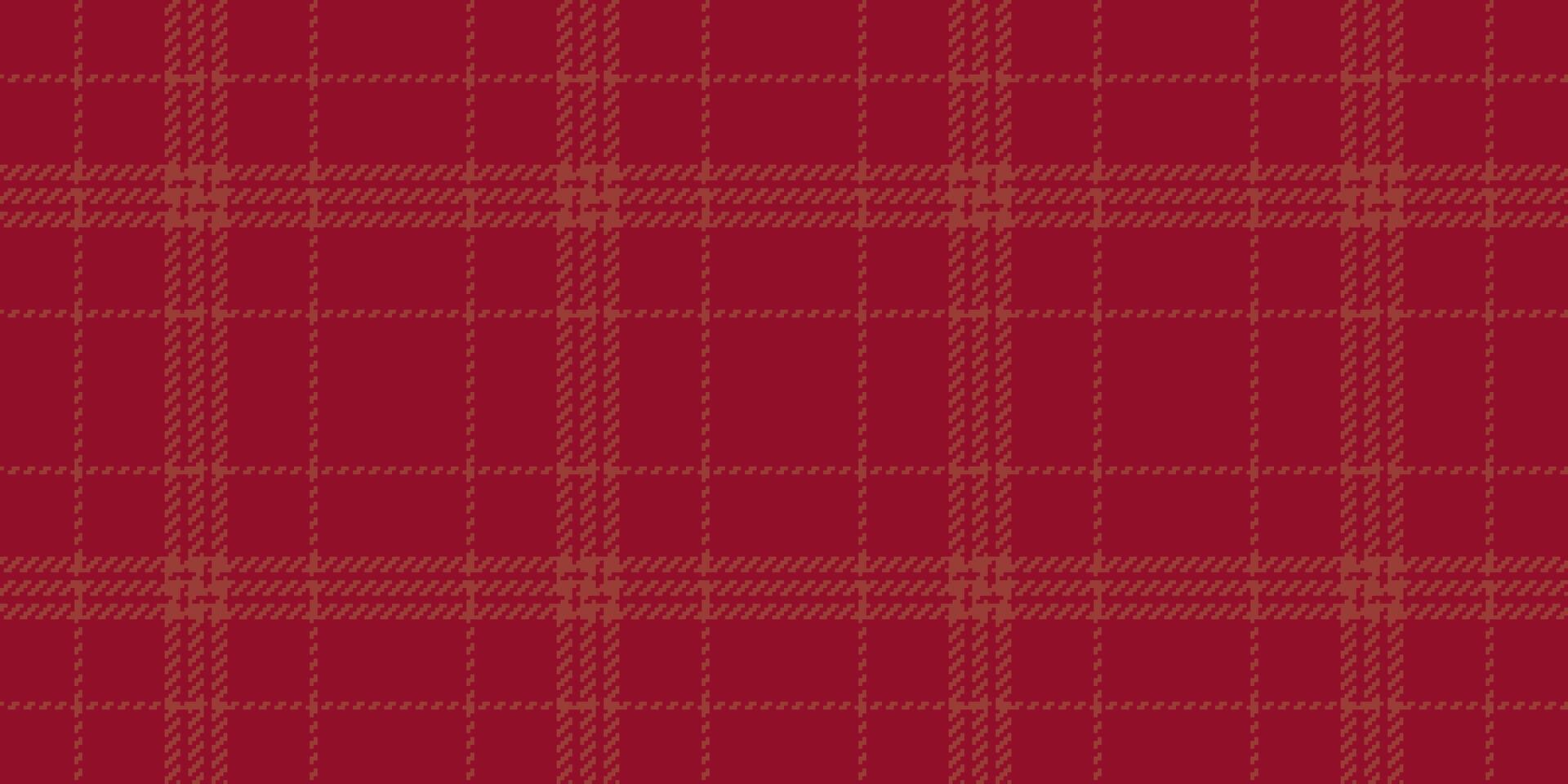 Rectangle check tartan fabric, velvet plaid pattern textile. Installing texture vector background seamless in red color.