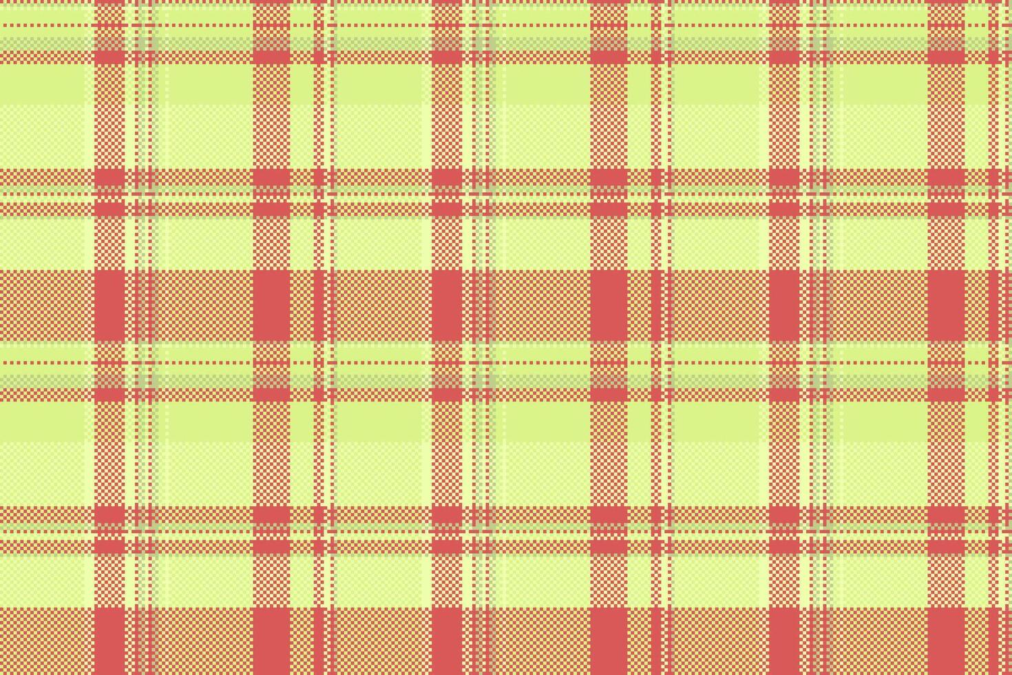 Britain tartan vector fabric, list check pattern texture. Neat textile background seamless plaid in lime and red colors.