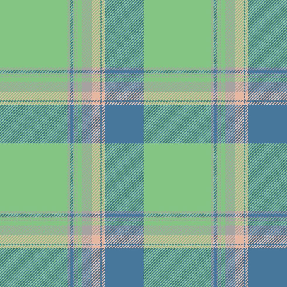 Plaid seamless pattern in green. Check fabric texture. Vector textile print.