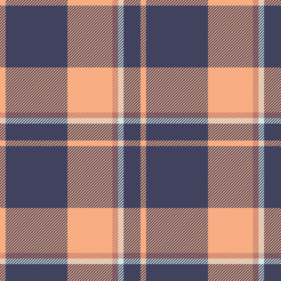 Plaid seamless pattern in blue. Check fabric texture. Vector textile print.