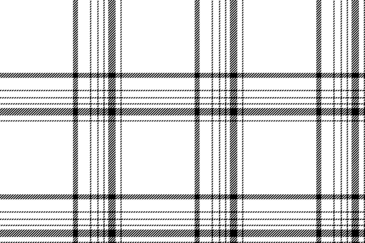 Plaid background, check seamless pattern in black white. Vector fabric texture for textile print, wrapping paper, gift card or wallpaper.