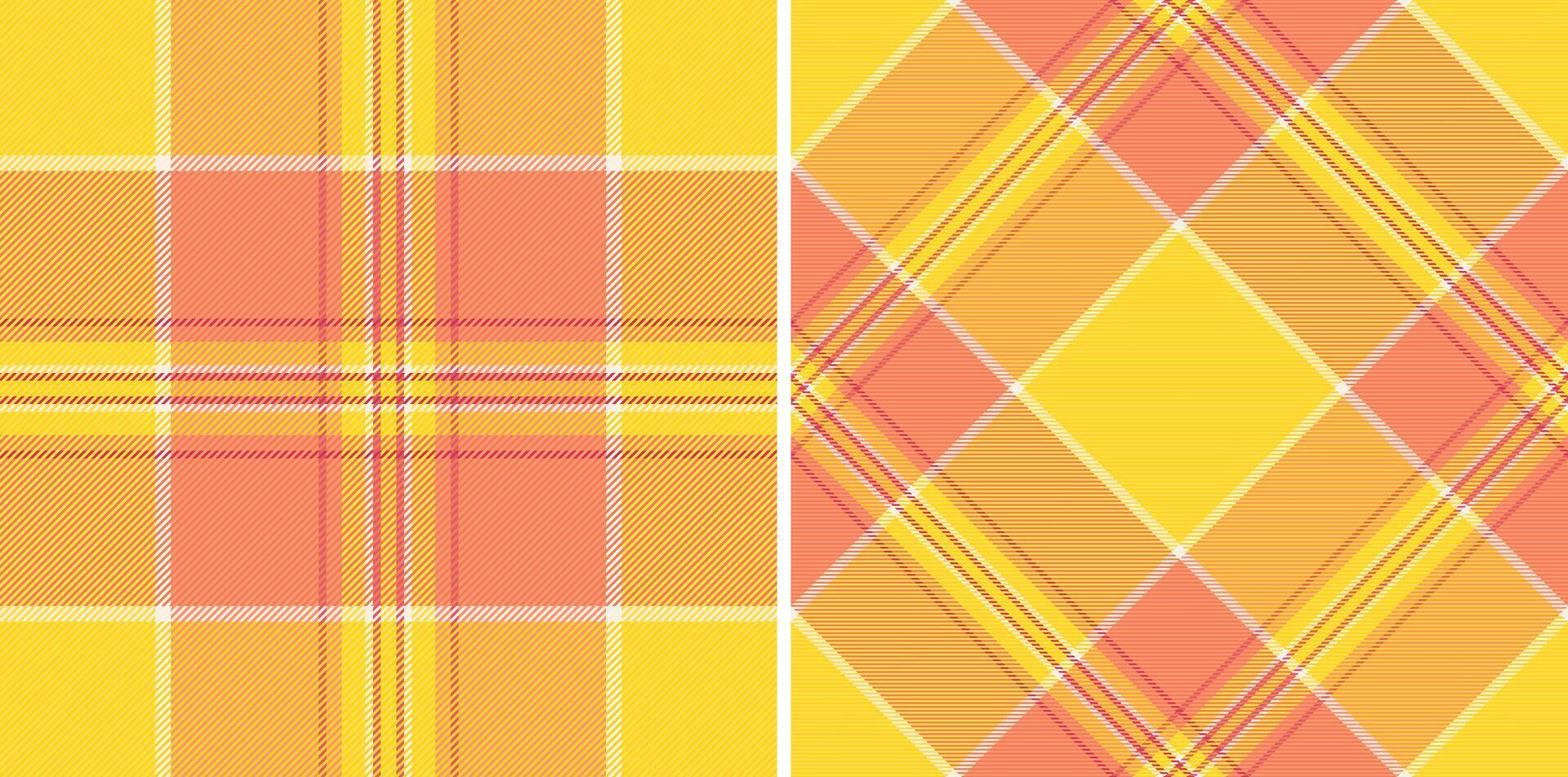 Seamless textile background of check texture vector with a fabric plaid pattern tartan. Set in gold colors. Messy stripe patterns in clothing.