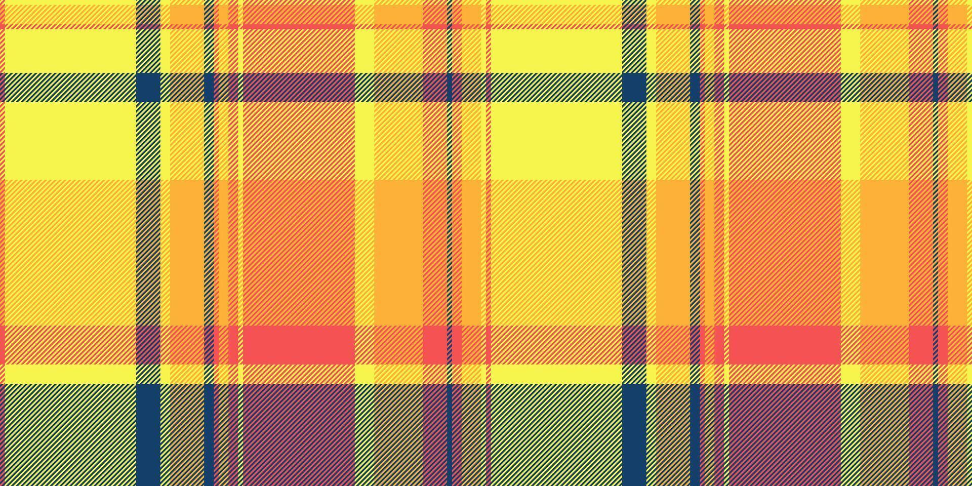 Graceful plaid textile seamless, 40s check texture background. T-shirt pattern fabric tartan vector in yellow and amber colors.