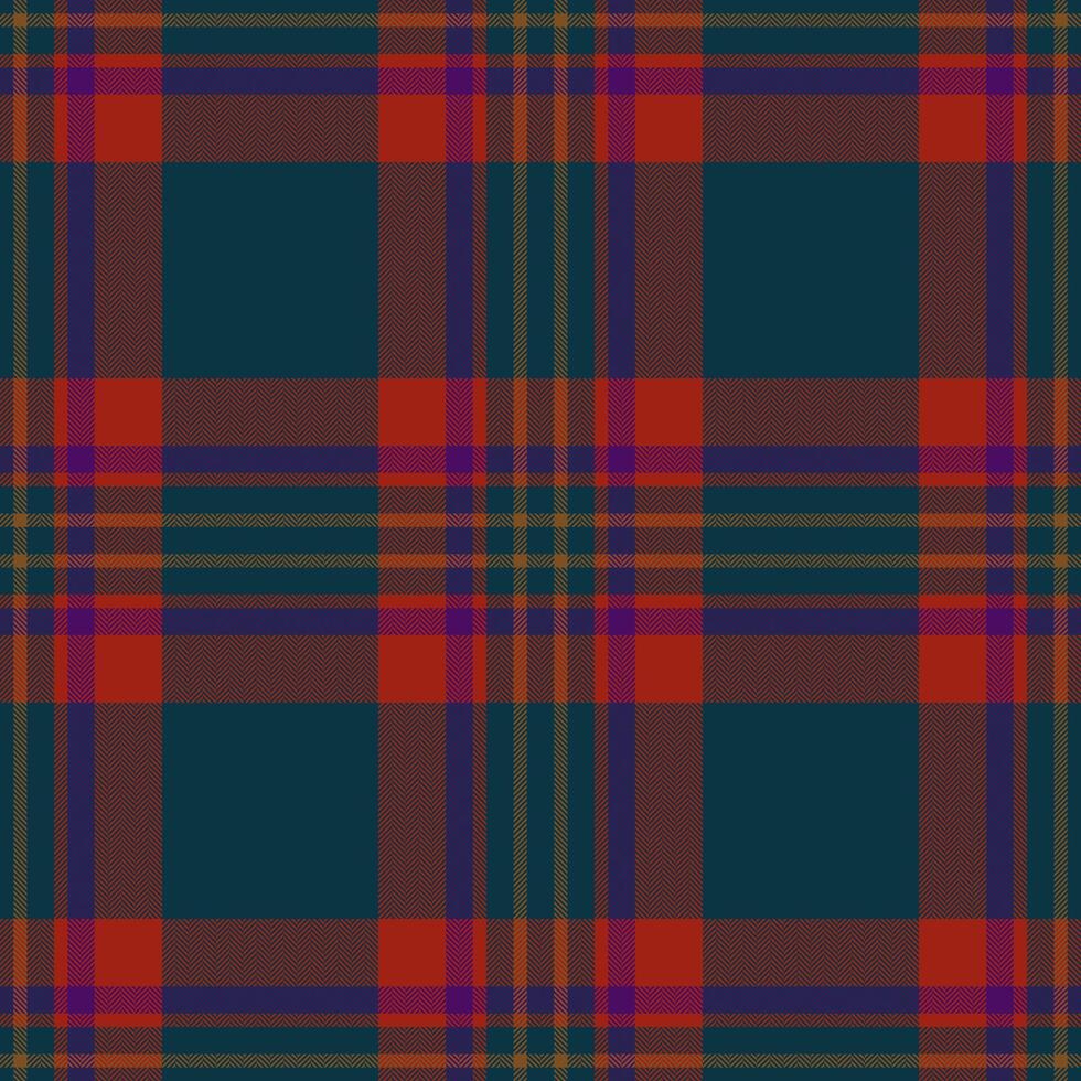 Plaid seamless pattern in red. Check fabric texture. Vector textile print.