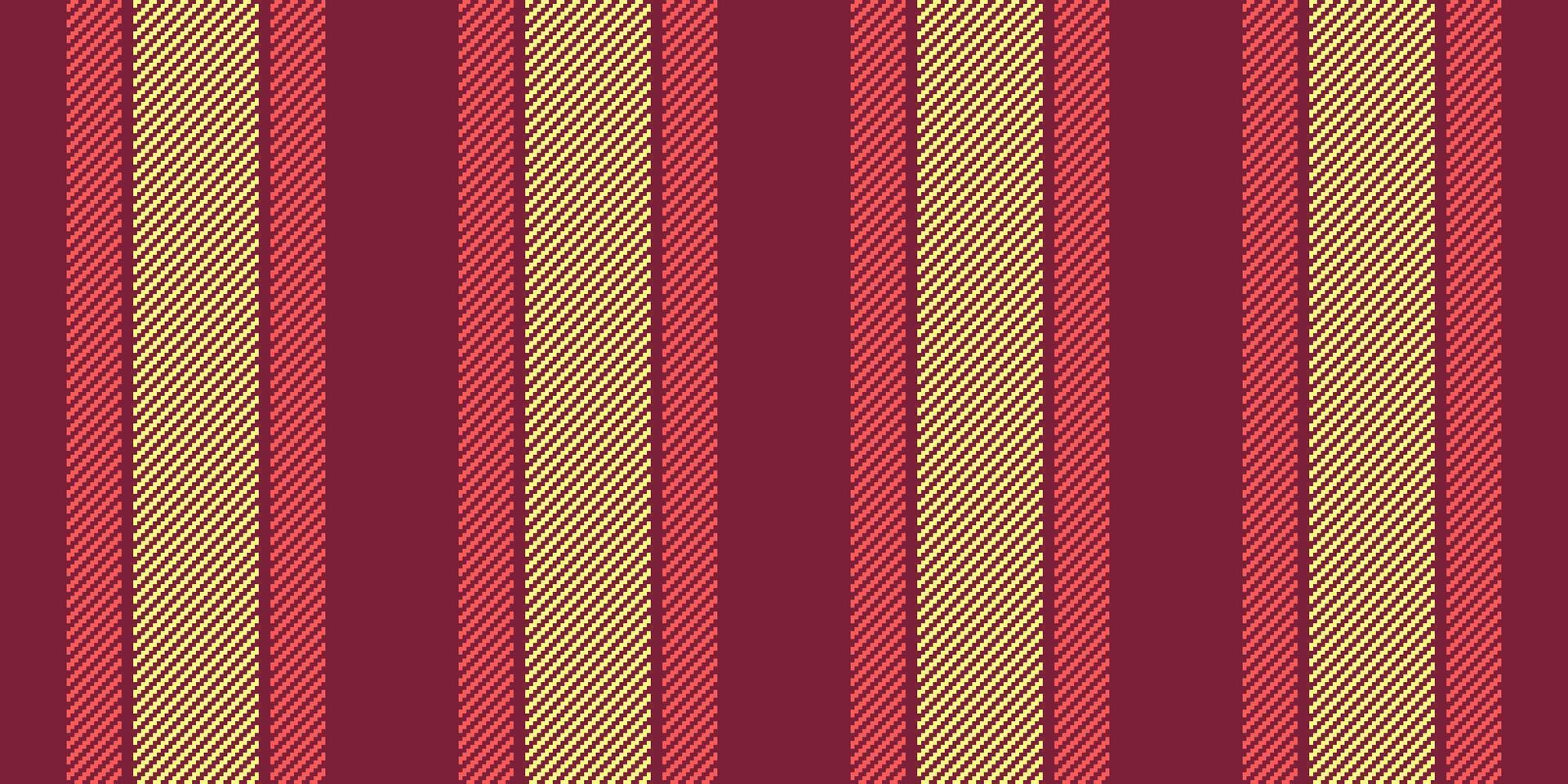 saludo líneas antecedentes textil, lujoso textura modelo sin costura. Japón vector vertical raya tela en rojo y amarillo colores.