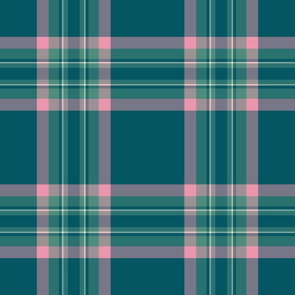 Rustic plaid tartan fabric, dreamy texture background seamless. Sparse pattern textile vector check in teal and pastel colors.