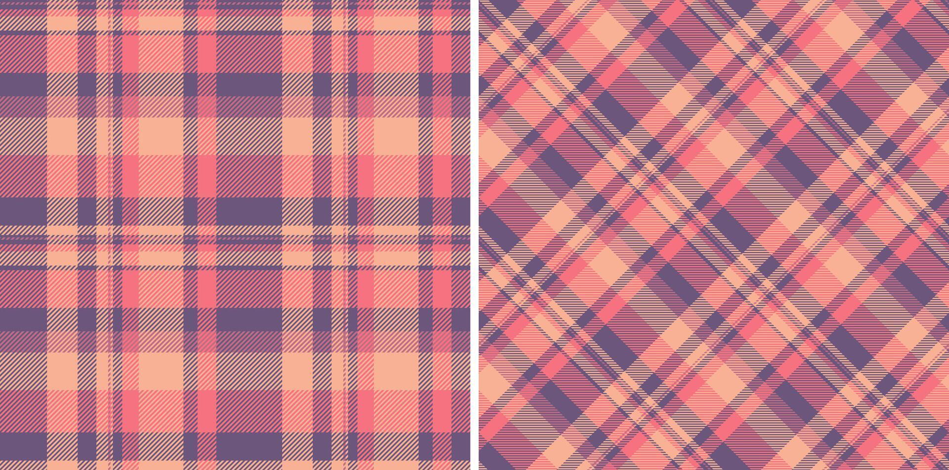 Tartan fabric textile of background check pattern with a texture plaid vector seamless. Set in warm colors in fashion outfits for women.