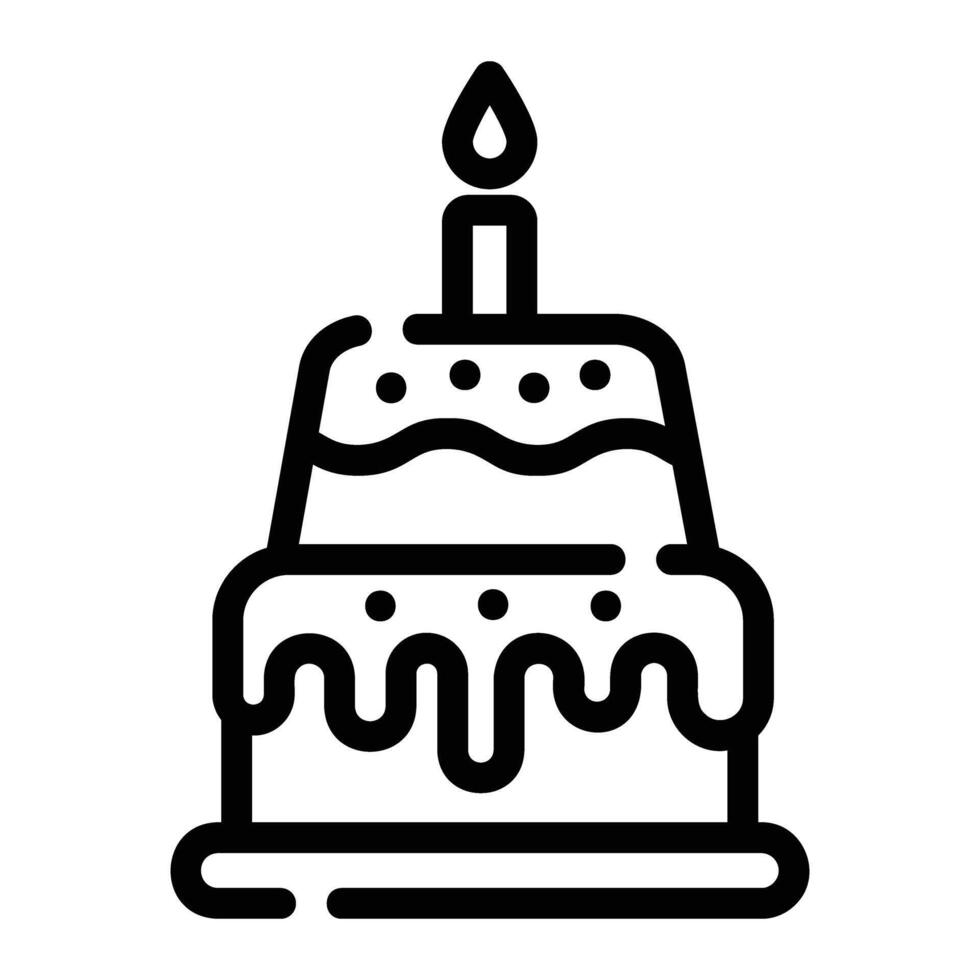 cake Line Icon Background White vector