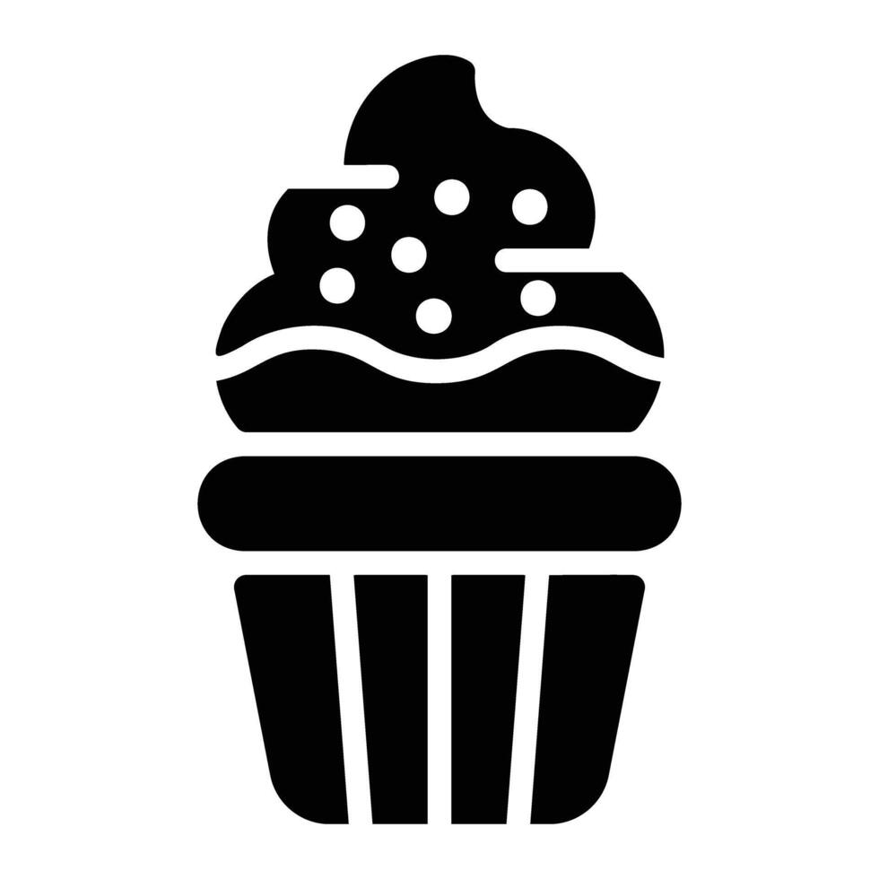 dessert Glyph Icon Background White vector