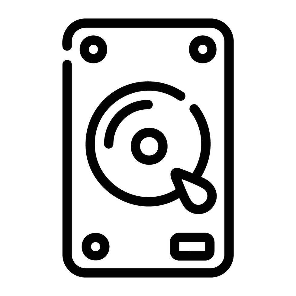 hard disk drive Line Icon Background White vector