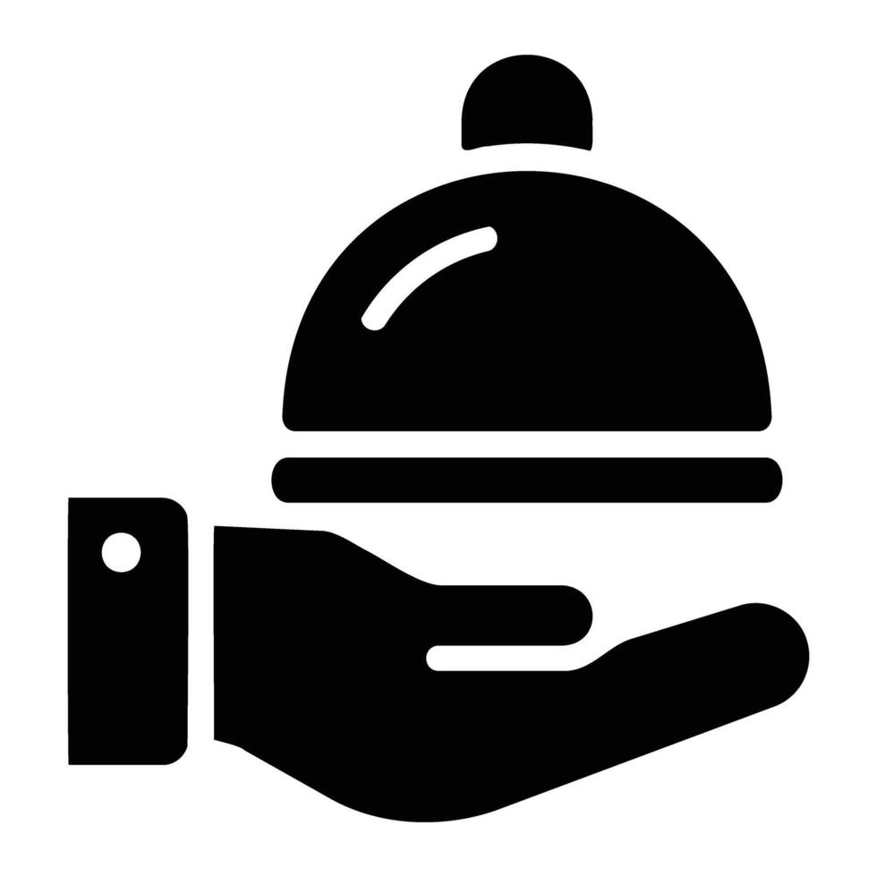 service Glyph Icon Background White vector