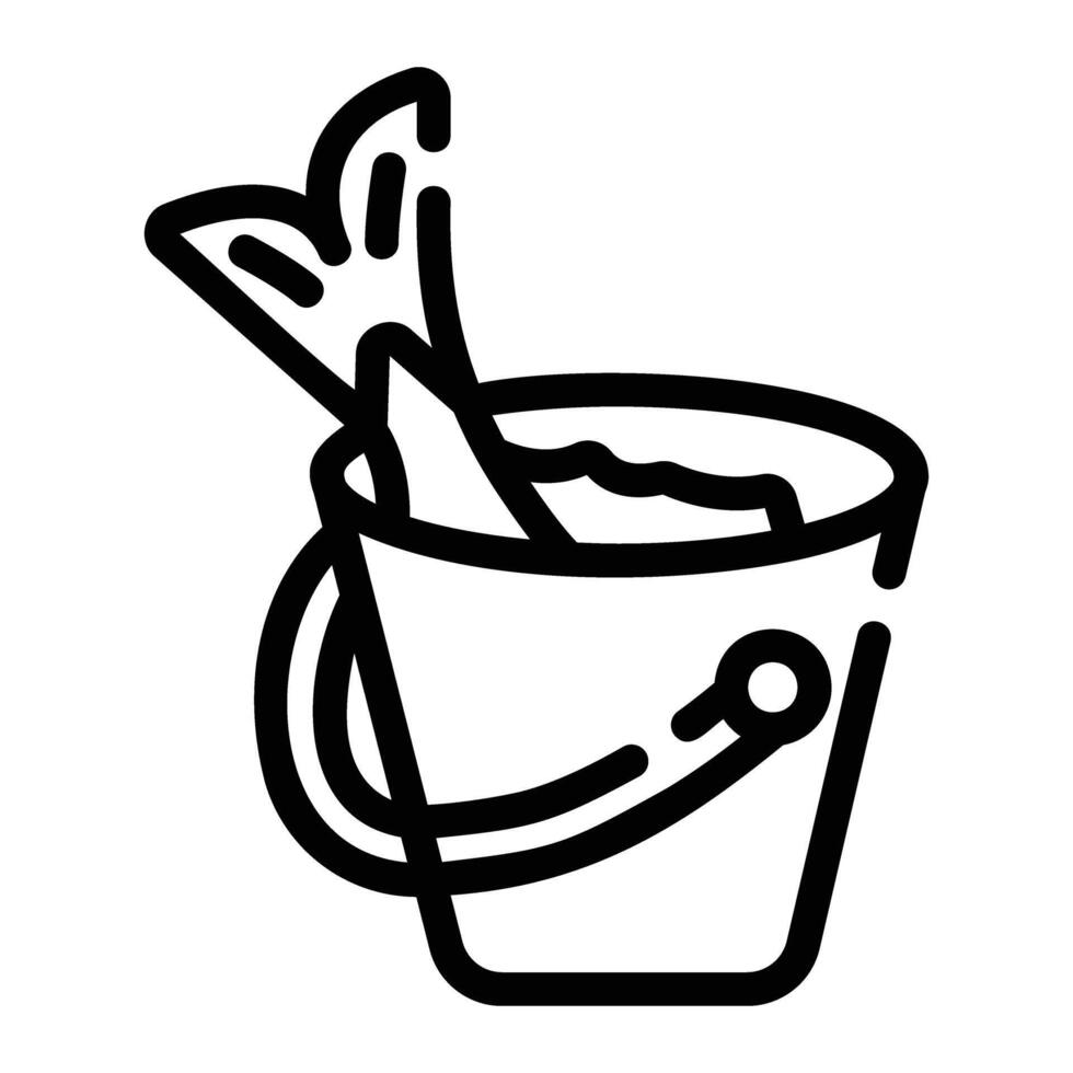 bucket Line Icon Background White vector