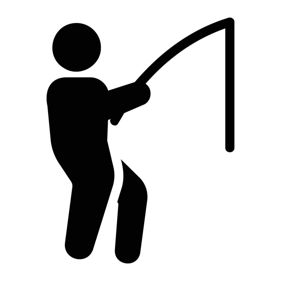 fisher Glyph Icon Background White vector