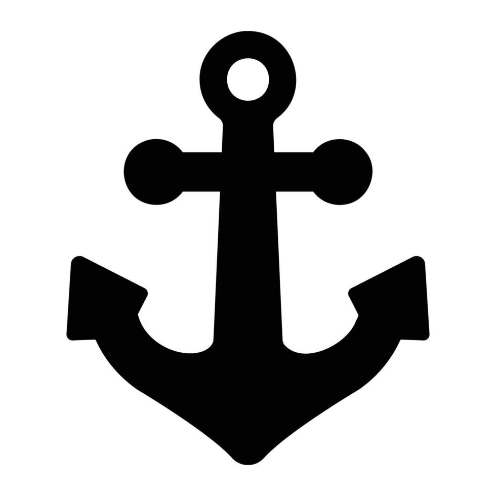 anchor Glyph Icon Background White vector