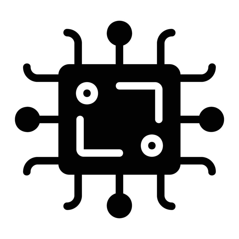 microchip Glyph Icon Background White vector