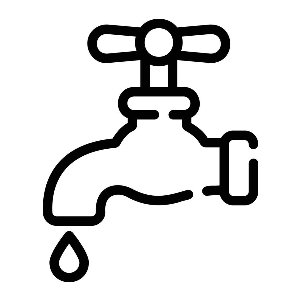 faucet Line Icon Background White vector