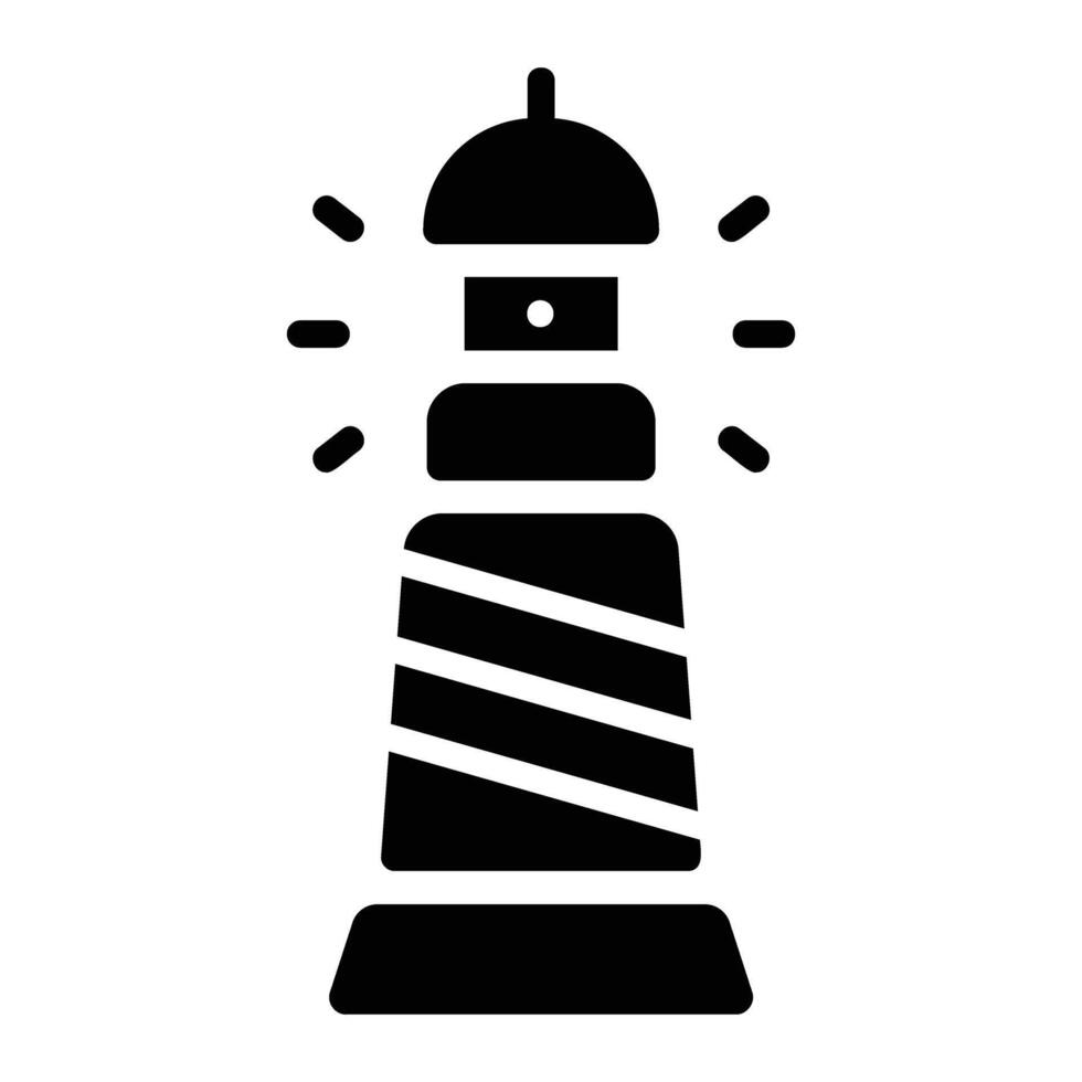lighthouse Glyph Icon Background White vector