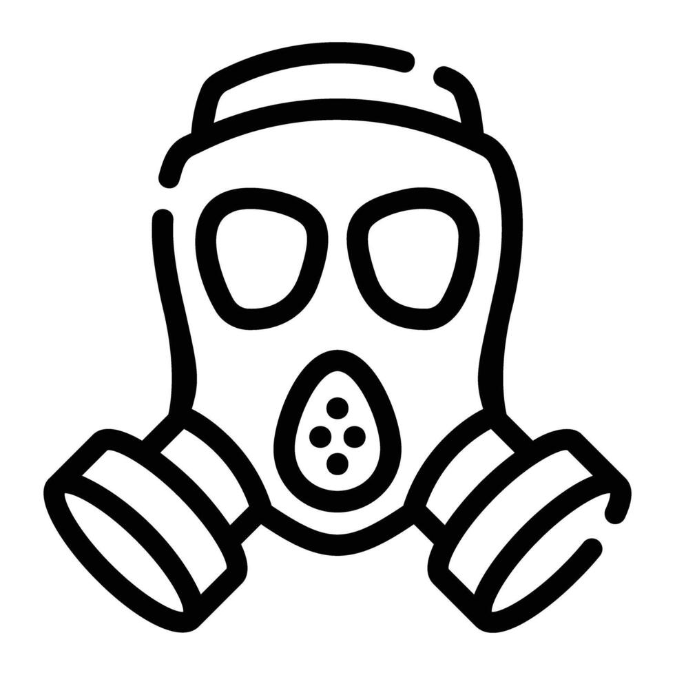 gas mask Line Icon Background White vector