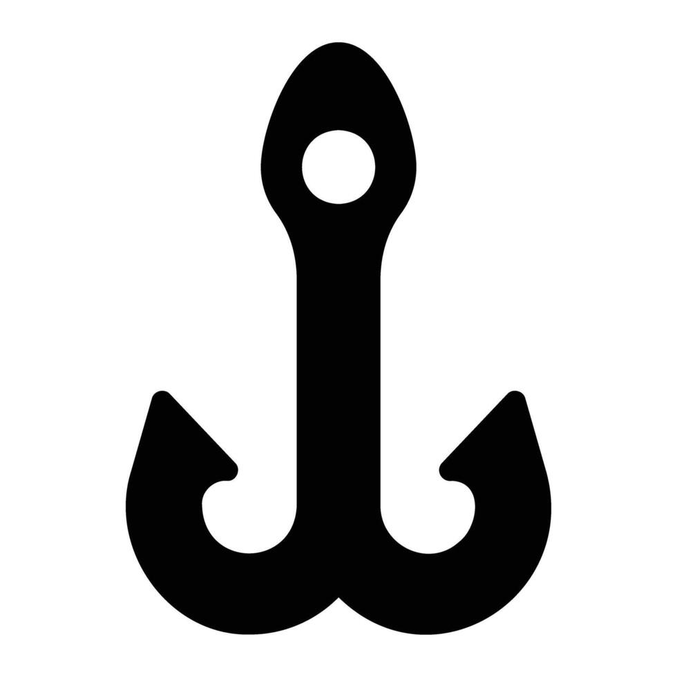 hook Glyph Icon Background White vector
