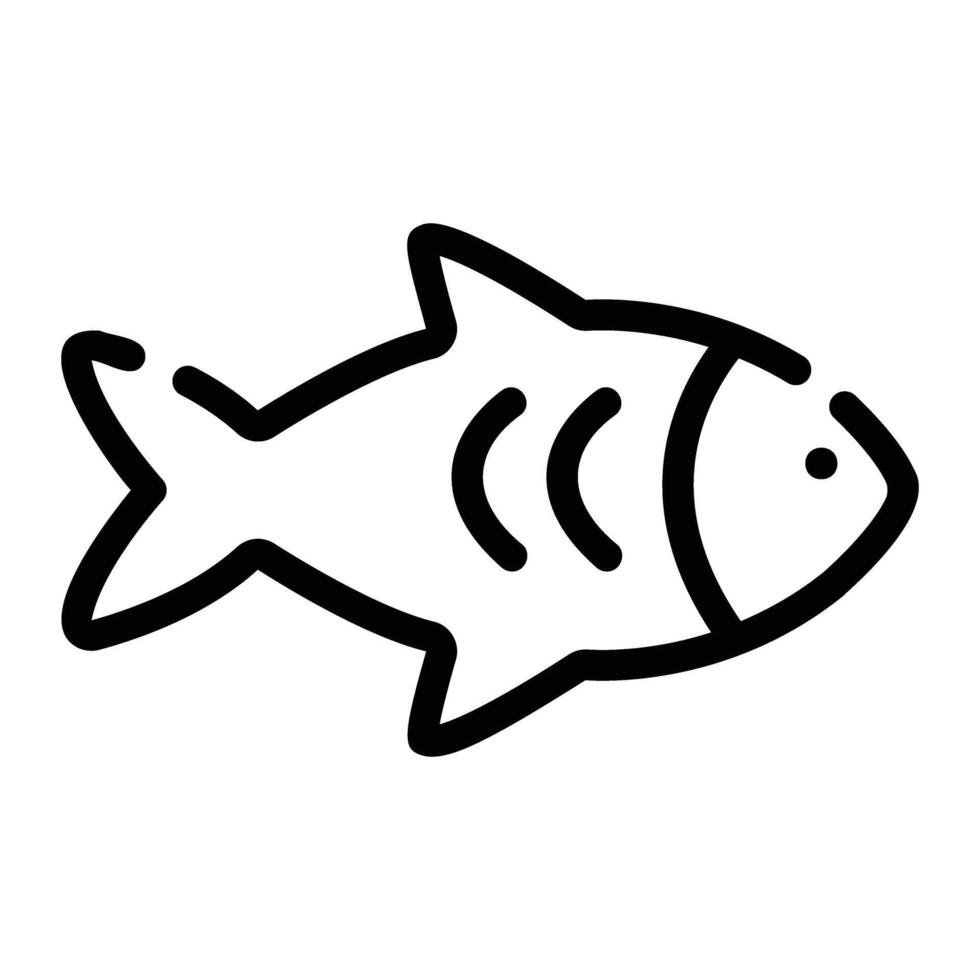 fish Line Icon Background White vector