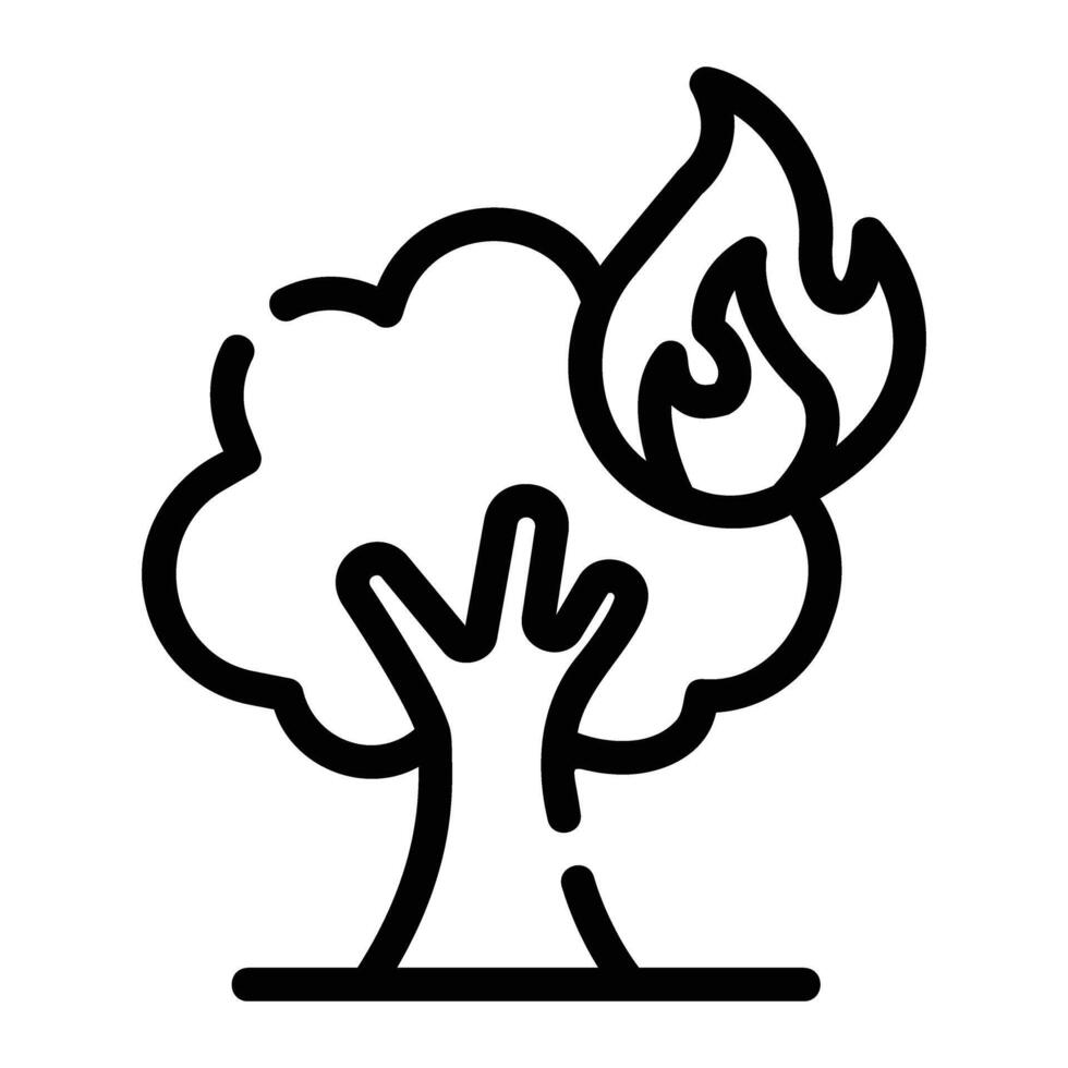 wildfire Line Icon Background White vector