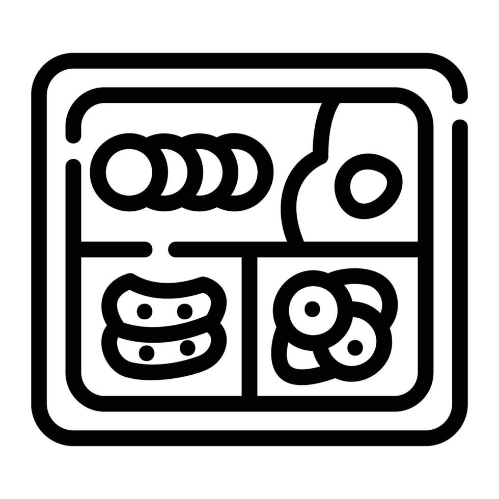 bento línea icono antecedentes blanco vector