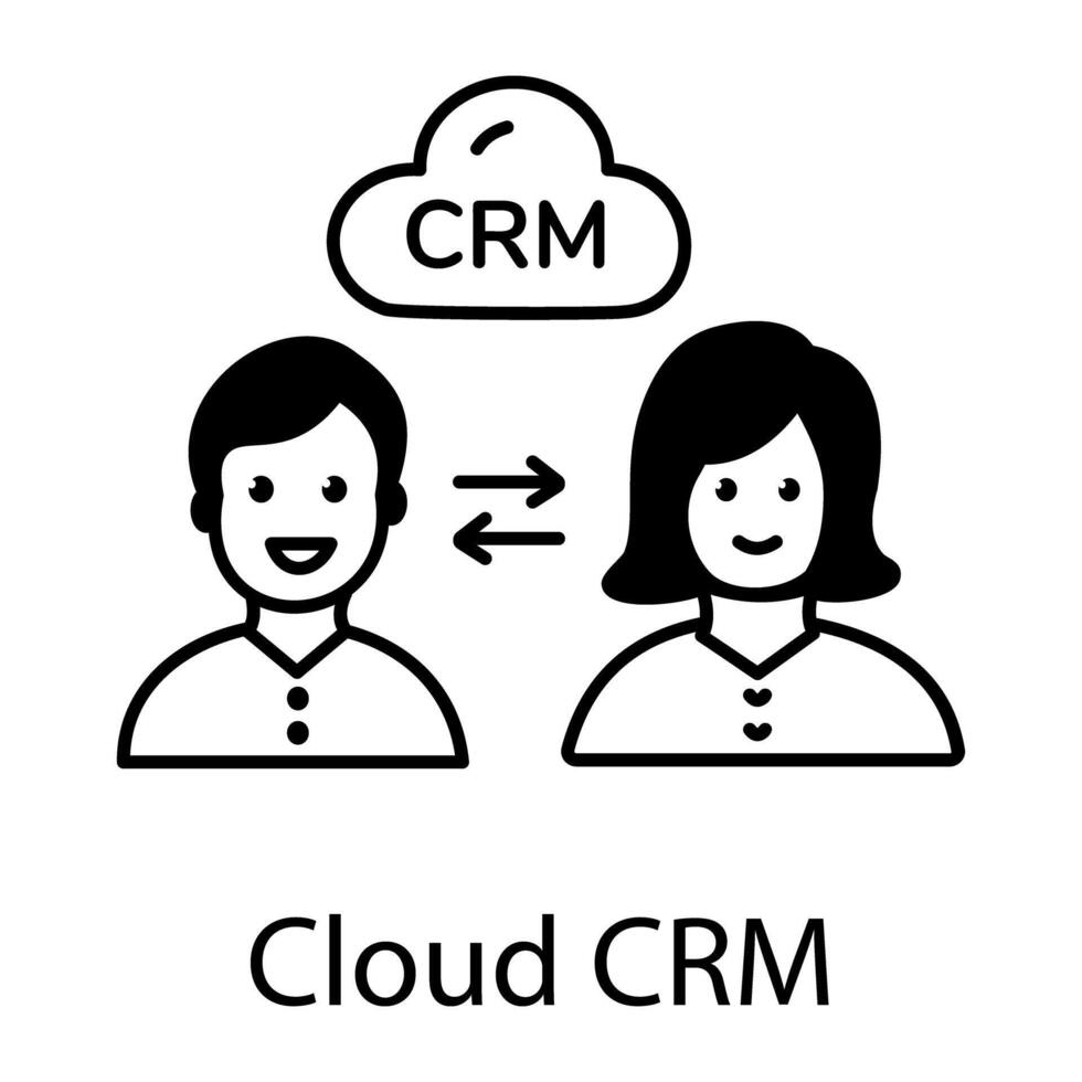 Icon of CRM Services vector