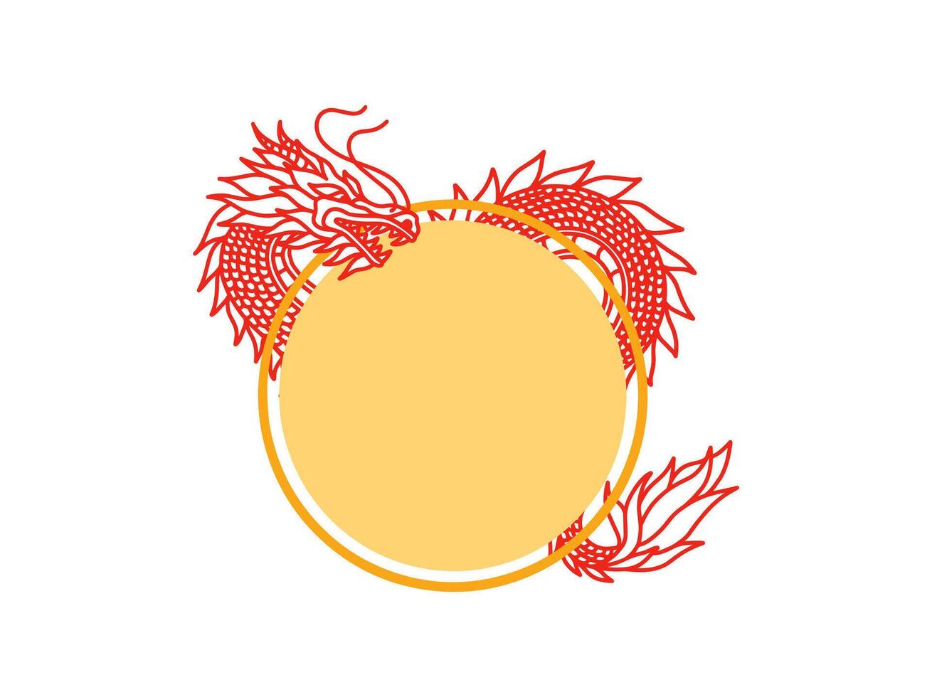 Chinese New Year Dragon Frame Background vector