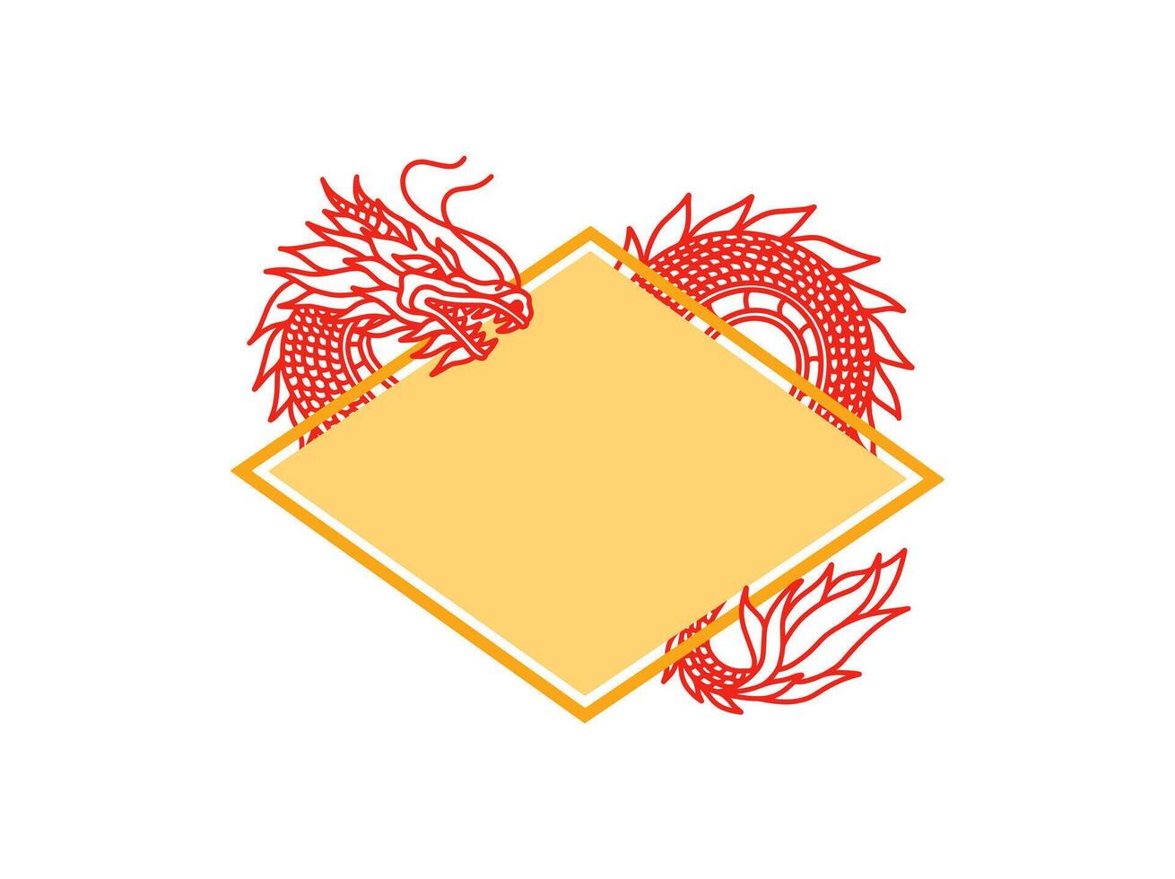 Chinese New Year Dragon Frame Background vector