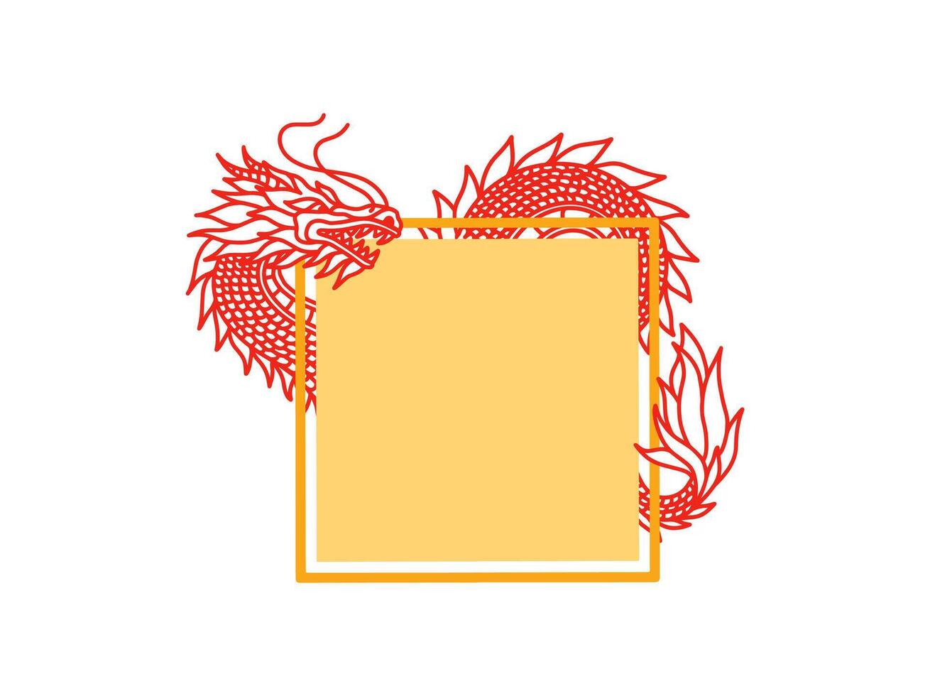 Chinese New Year Dragon Frame Background vector