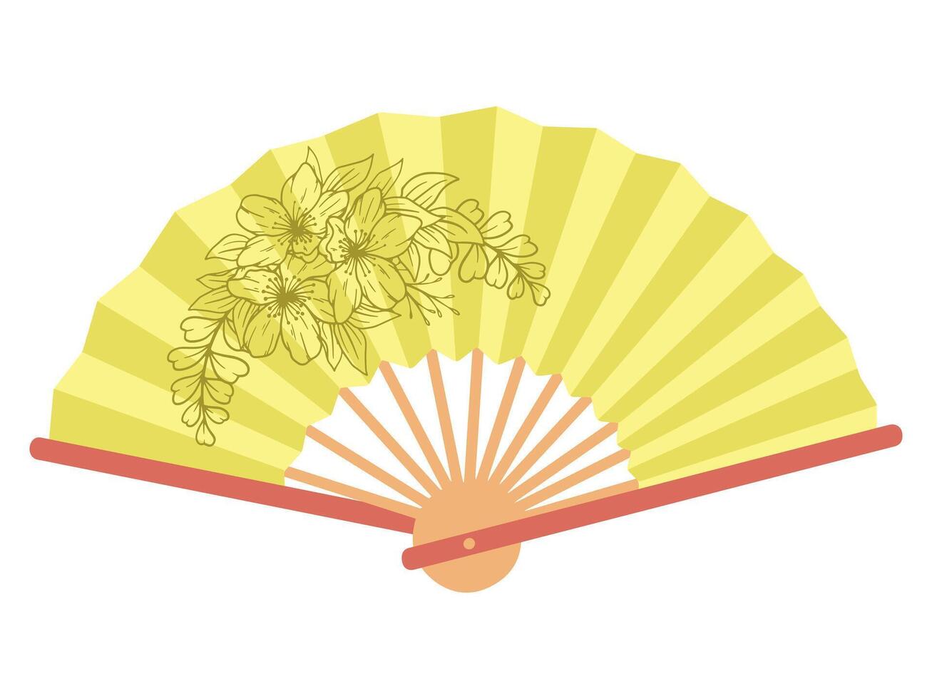 Chinese New Year Hand Fan Decoration vector