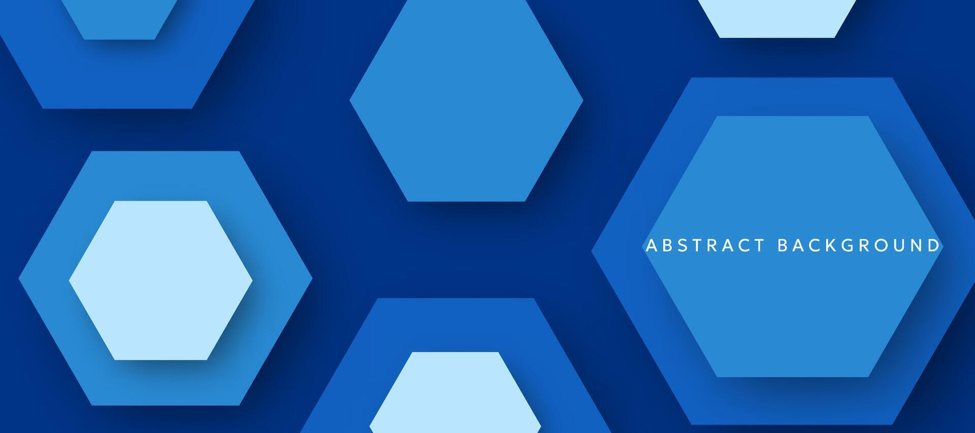 Blue hexagonal abstract three-dimensional background vector