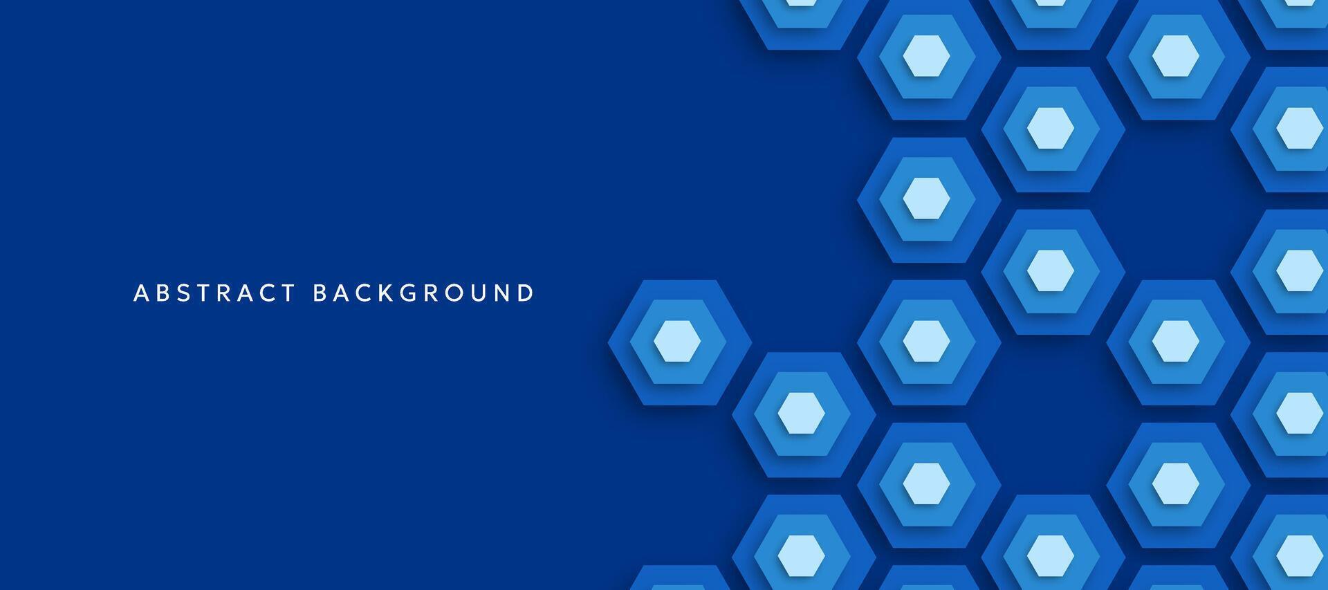 Blue hexagonal abstract three-dimensional background vector