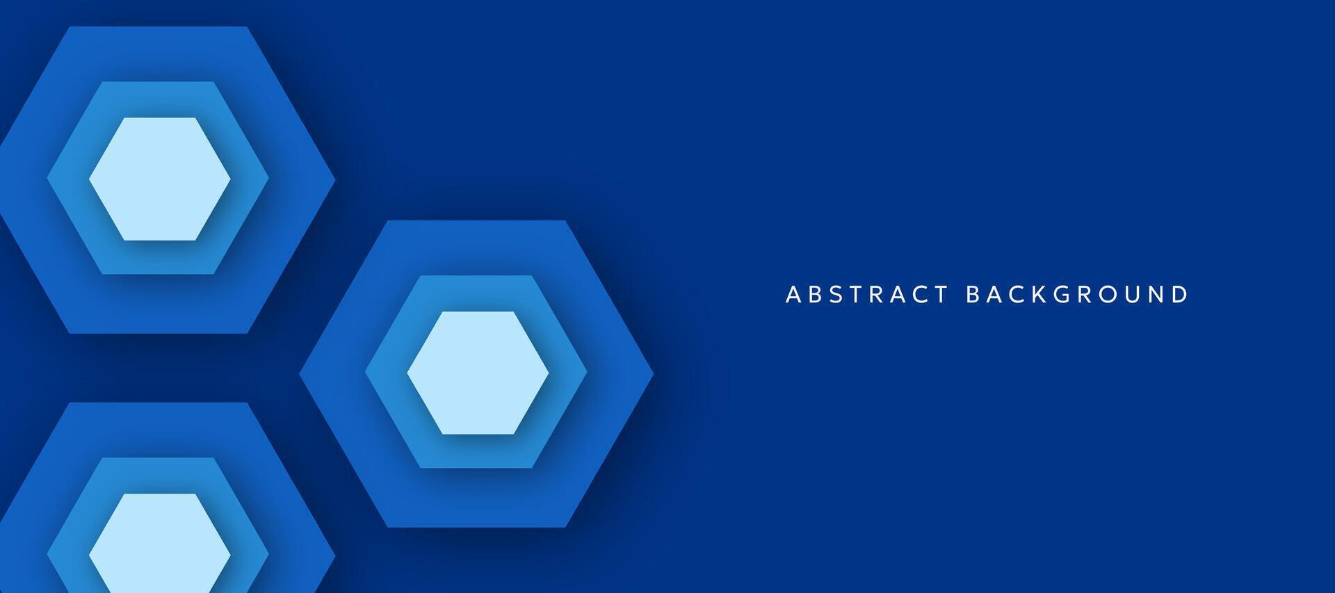 Blue hexagonal abstract three-dimensional background vector